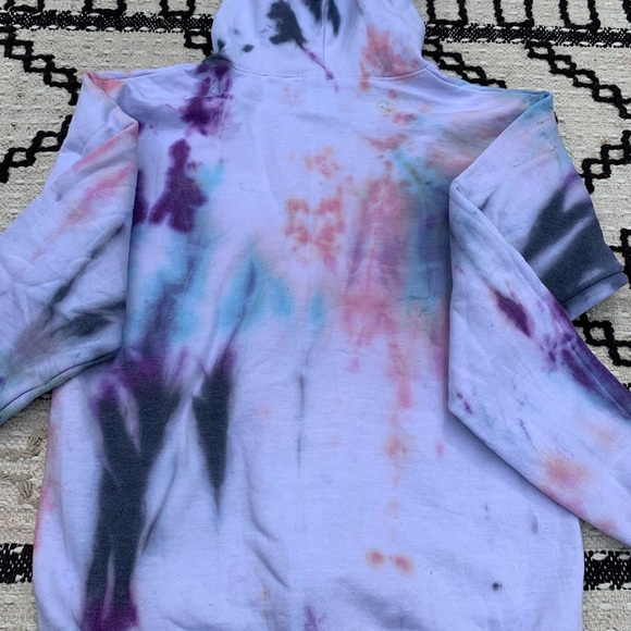 NWT multi tie dye l/s hooded zip-up sweatshirt - Picture 15 of 15